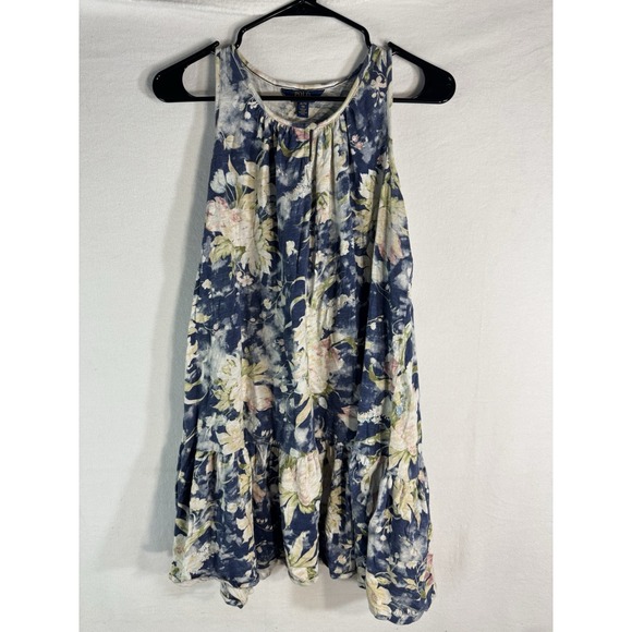 Ralph Lauren Dresses & Skirts - Polo Ralph Lauren Floral Sleeveless Dress Womens XL Blue Tiered Casual Summer